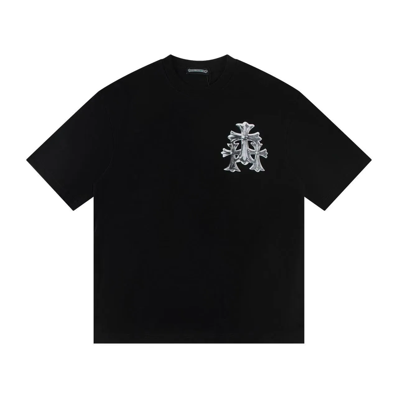 🅿️160 Style: 2025 new Croix Heart short-sleeved T-shirt Material: High version 300g double yarn combed cotton Size: S～XL Color: Black Style number: Z024